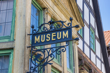 Iron sign at the facade of the Museum Buckeburg