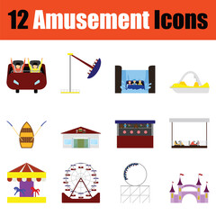 Amusement park icon set