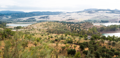 Fototapeta na wymiar view of the lake.El Chorro , Malaga Province, Andalusia, Spain.
