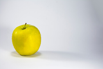 Perfect Fresh Green Apple Isolated on White Background in Full Depth of Field with Clipping Path.