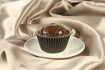 Chocolate muffin closeup