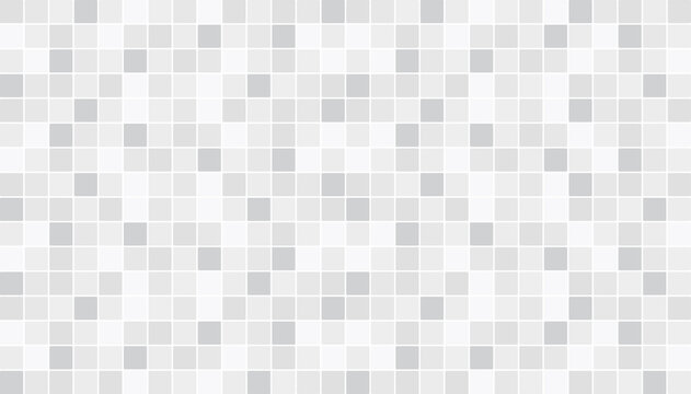 White and gray ceramic floor and wall tiles. Abstract vector background. Geometric mosaic texture. Simple seamless pattern for backdrop, advertising, banner, poster, flyer or web