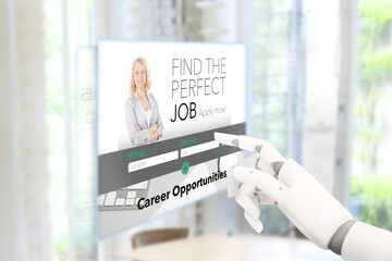 Robot cyborg searching job