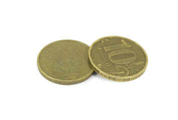 A ten rubles coins