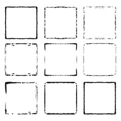 Vector set of black frames. Grunge style design