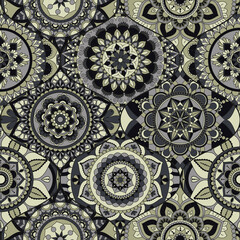 Patchwork pattern. Vintage decorative elements. Hand drawn background. Islam, Arabic, Indian, ottoman motifs. Perfect for printing on fabric or paper.