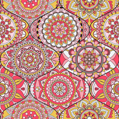 Patchwork pattern. Vintage decorative elements. Hand drawn background. Islam, Arabic, Indian, ottoman motifs. Perfect for printing on fabric or paper.