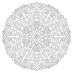 Floral mandala. Oriental round ornament decoration. Page