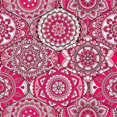 Patchwork pattern. Vintage decorative elements. Hand drawn background. Islam, Arabic, Indian, ottoman motifs. Perfect for printing on fabric or paper.