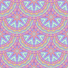 Seamless pattern with colored mandalas. Brazilian, Indian, Turkish