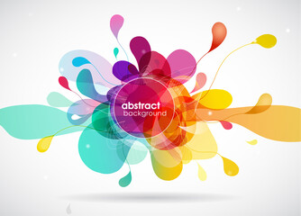 Abstract colored background with different shapes.