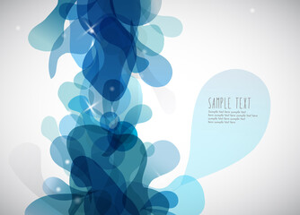 Abstract blue background with different shapes.