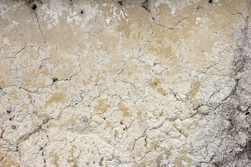 Vintage background texture. Wall national dwelling of straw and clay wattle and daub