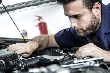 Mechanic man working