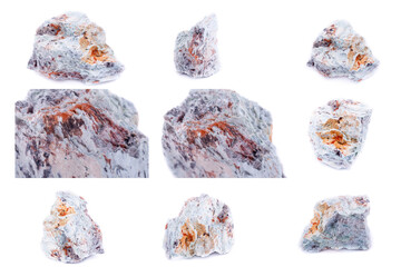 Collection of stone mineral Copper