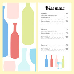 Stylish wine list template. Minimalistic