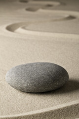 Fototapeta na wymiar Zen buddhism sand and stone garden, yoga meditation background..