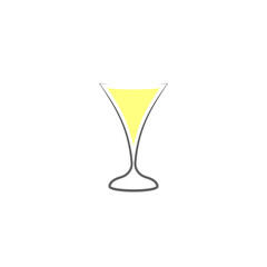 Glass cocktail isolated linear icon for websites minimalistic flat design