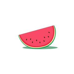 Watermelon icon. Juicy ripe fruit on white background