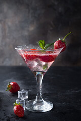 Strawberry martini cocktail