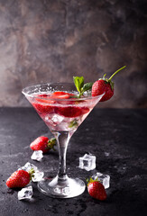 Strawberry martini cocktail