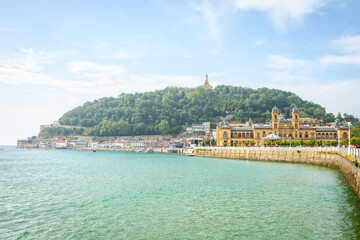 views to San sebastian la concha bay at basque country, Spain