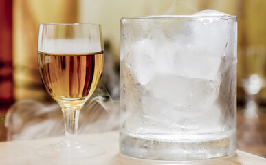 Whiskey shot glass & tumbler with  smoke