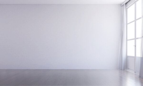 3D rendering interior of white empty room