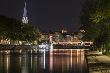 Lyon la nuit - Rhône.