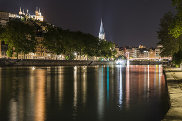 Lyon la nuit - Rhône.