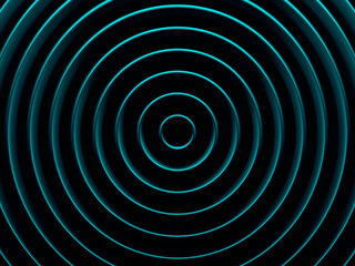 Cyan rings. Modern abstract background for graphic design, book cover template, business brochure, website template design. 3D illustration.