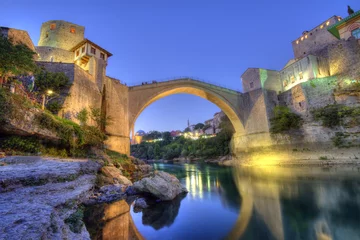 Photo sur Plexiglas Stari Most Stari Most, old bridge, Mostar, Bosnia and Herzegovina
