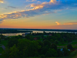 Sunset over river 