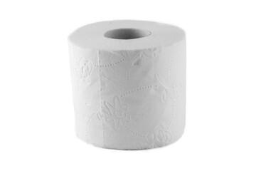 toilet paper roll isolated on white background photo.
