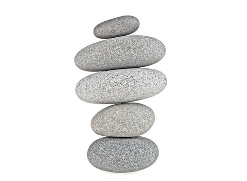 Stones pyramid isolated on a white background, SPA stones