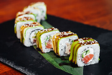 Sushi with fish and cream cheese