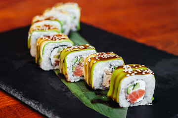 Sushi with fish and cream cheese