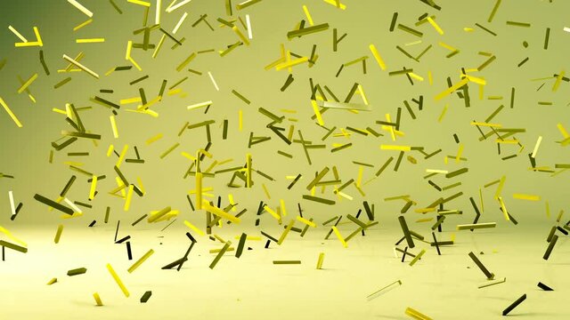 Flying 3d confetty or abstract pieces motion background