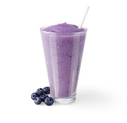 Blueberry Smoothie or Shake on White Background