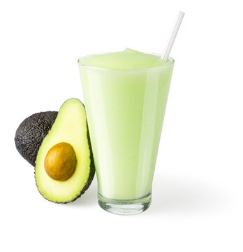 Avocado Shake or Smoothie on White Background Stock Photo | Adobe Stock