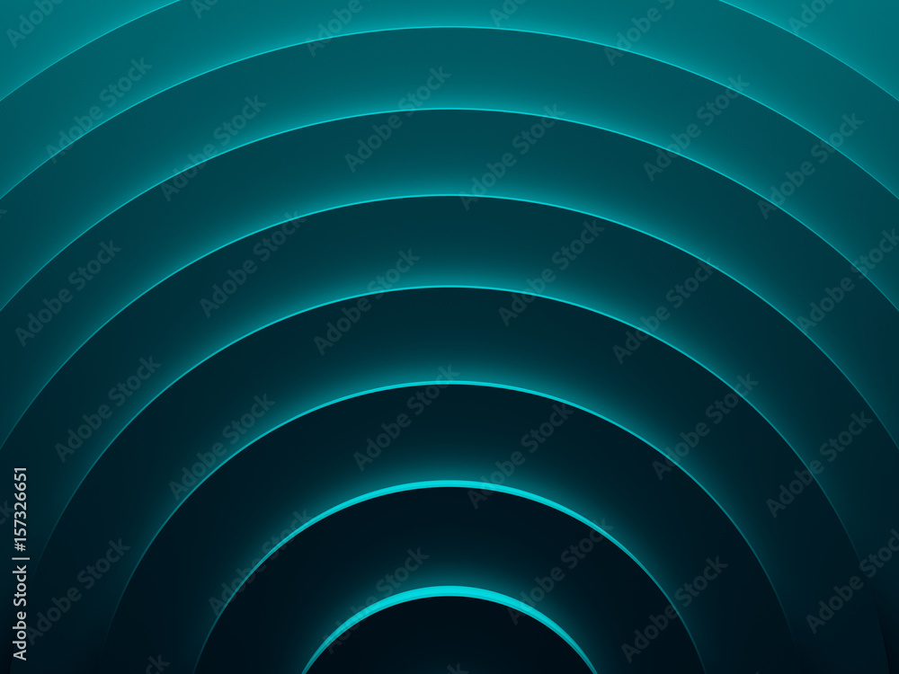 Poster cyan expanding rings. abstract background picture. 3d illustration. this image works good for text a