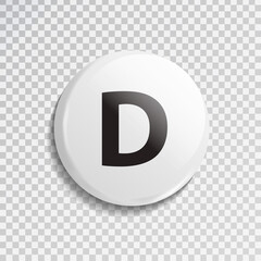 Vector realistic isolated dealer button for poker game on the transparent background. Concept of gambling and casino.