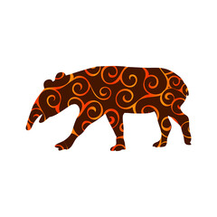 Tapir mammal color silhouette animal