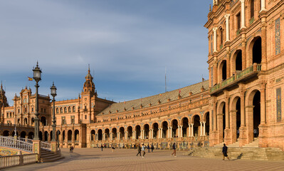 Fototapeta na wymiar View of famous Plaza de España in Seville, Andalusia, Spain