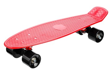 Red plastic skateboard © Bondarau