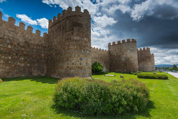 Fototapeta na wymiar Ancient town Avila protected by walls