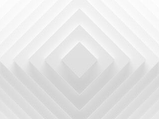 Rhombuses. White geometric background for material modern design. 3D illustration. Works for text and website backgrounds, print and mobile application.