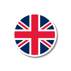 united kingdom rounded flag button with dropped shadow