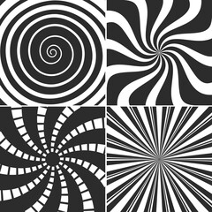 Abstract turbulences,psychedelic spiral , vortex backgrounds - vector set.