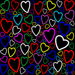 Hearts colorful background for design.